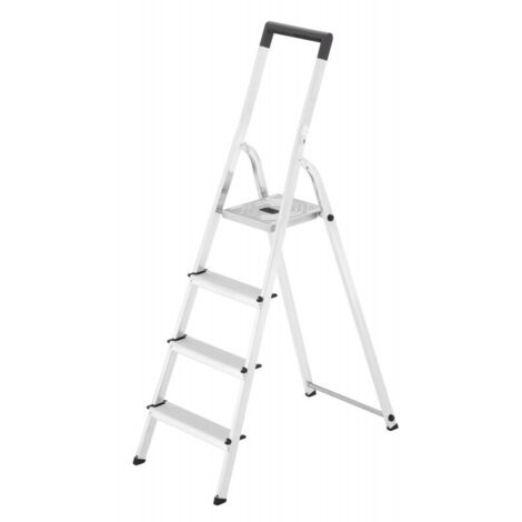 Hailo - Scaletta in alluminio a 4 gradini, altezza d'accesso 260 cm - L40