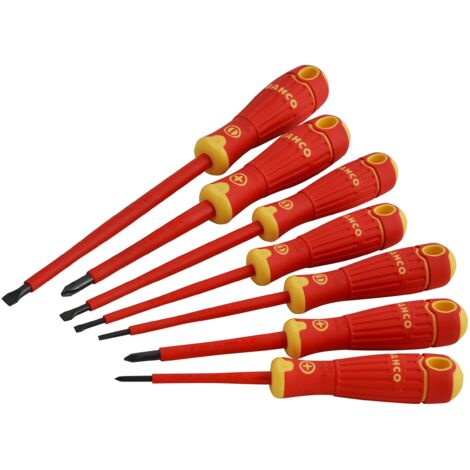 BAHCO B220007 CACCIAVITE ISOLATI 1000V SET 7 PEZZI PIATTO/DRITTO PHILIPS