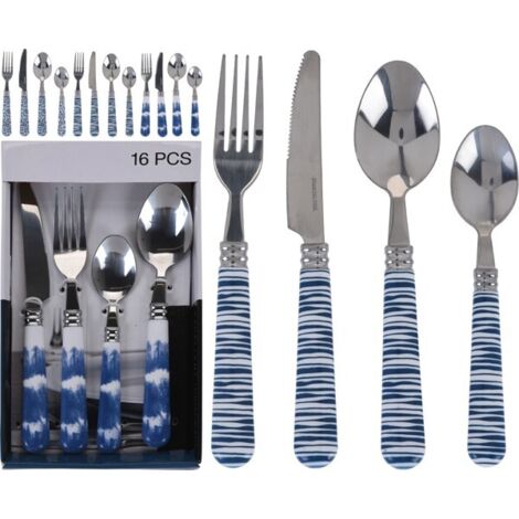 POSATE BLU SET-16 MISTO