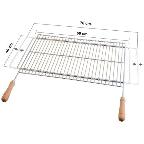 Griglia estensibile per barbecue 60x40cm in acciaio zincato