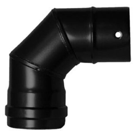 Gomito stufa 80mm nero vetrificato 90º 1,2mm pellet