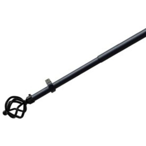 Bastone per Tende Estensibile in Metallo Ø 19 mm. Ananas nero estensibile 1,1/2,0 metri senza anelli