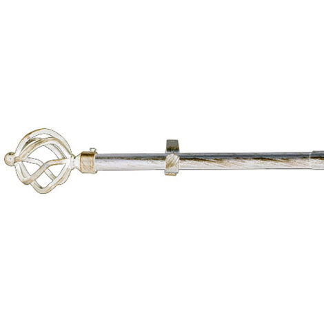 Bastone per Tende Estensibile in Metallo Ø 19 mm. Estensibile 1,1/2,0 Metri Avorio Oro Ananas Senza Anello