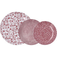 Servizio di Piatti Bidasoa Aquilea Rosa Ceramica 12 Pezzi