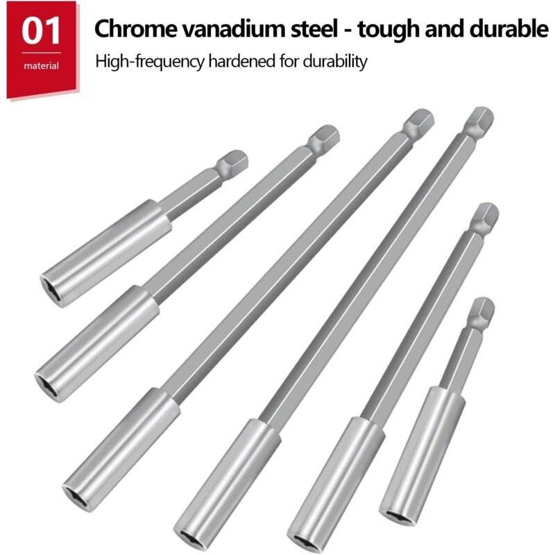 Rallonge Magnétique 1/4 Hexagonale Rallonge Magnétique 1/4 Pour Tournevis - Leroy Merlin Acier Chrome Vanadium Aimant Puissant
