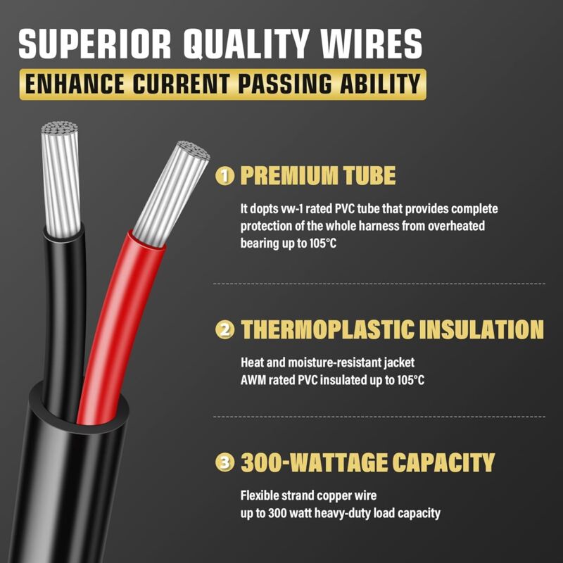 SKYWORLD Câblage à Barres Lumineuses Led Faisceau De Fil Avec