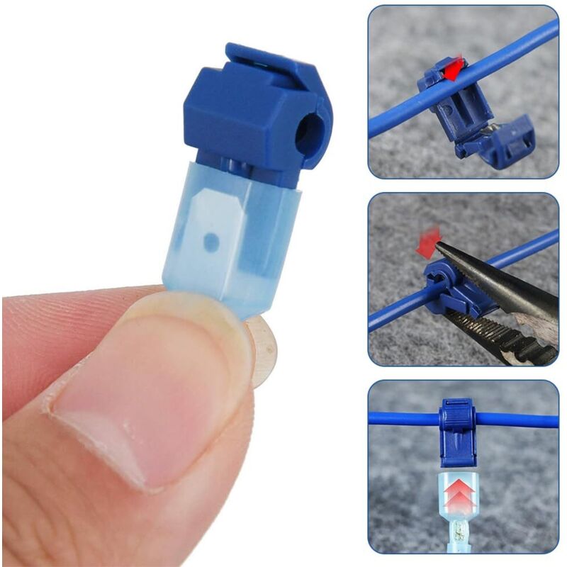 Lot De 120 Connecteurs De Dérivation Rapide - Rouge Et Bleu - Pour Câbles électriques Voiture, Sans Soudure - 5