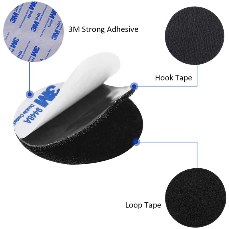 Scratch Autocollant Double Face, Bande Agrippantes Adhésives Extra Fort 20 pièces Rectangle Adhésif Double Face Puissant Réutilisable 2 x 10cm, Blanc