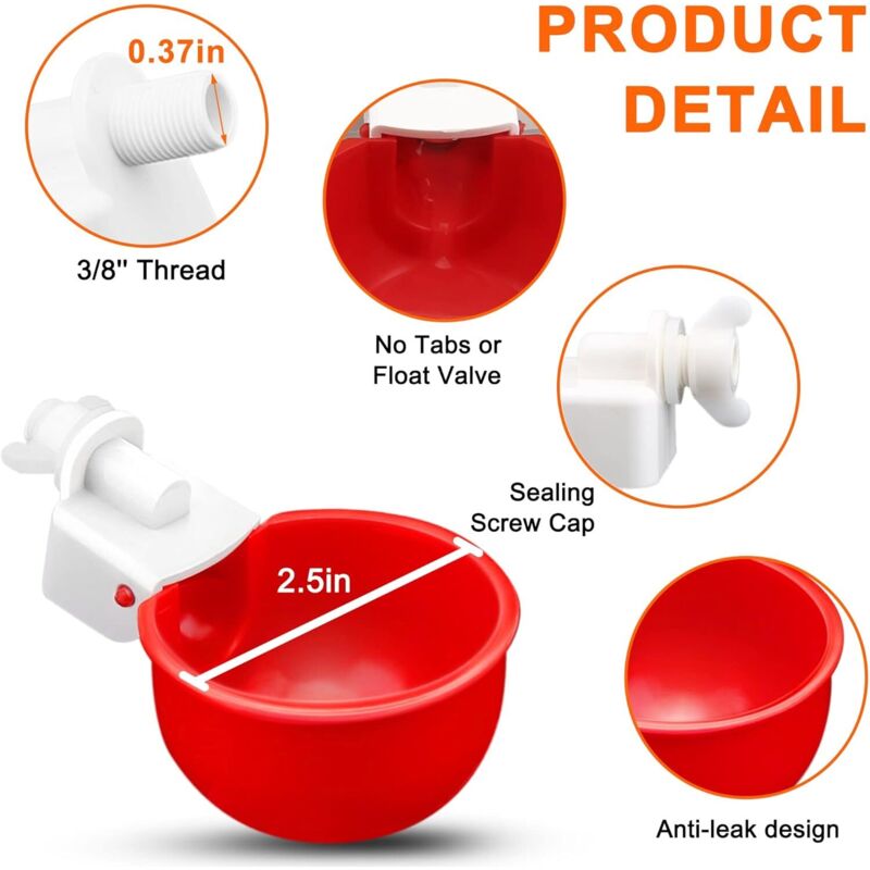 Abreuvoir Automatique Pour Poules Shinmax - DIY à Connecter Sur Un Seau Ou Un Réservoir