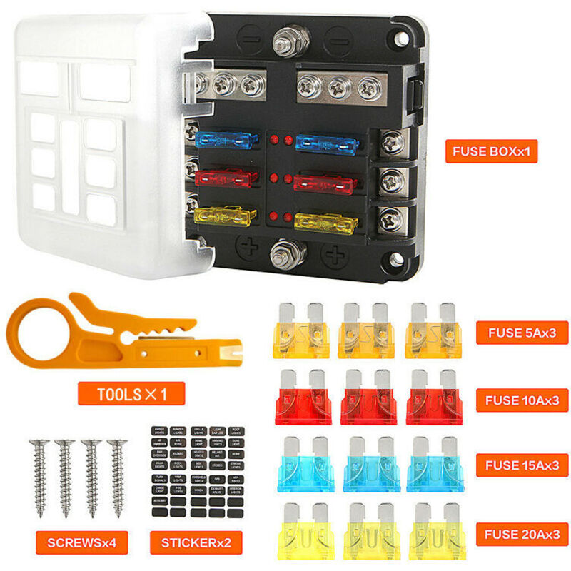 Fusibles Voiture Moto Lot De 4 - Pour Voiture, Moto, Bateau - Boîtier Transparent - SeKi Fusibles Mini ANL 20A