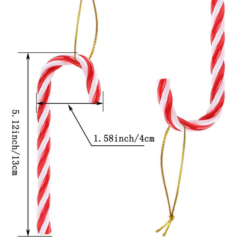 40 PCS Canne De Bonbons Plastique De Noël, Rouge Et Blanc Suspendus Candy Cane De Noël Decoration De Noel à La Noël Sucette - Maison