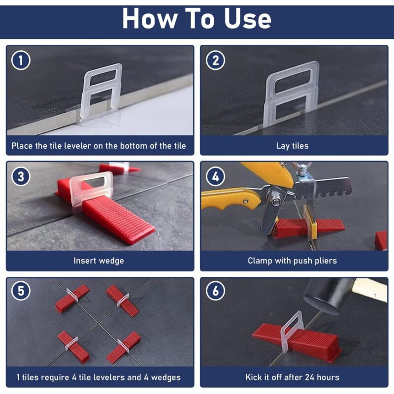 Kit De Nivellement Carrelage Lantelme 500 Pièces - Pour Joints De 1,5mm - Croisillons Autonivelants Pour Pose Précise
