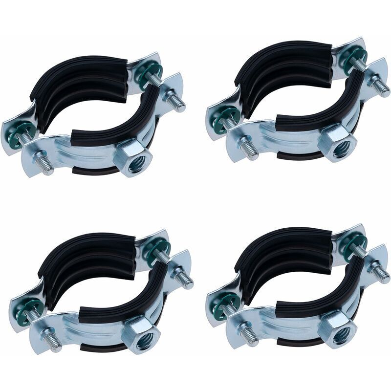 Supports De Tuyau Avec Revêtement Caoutchouc - Lot De 2, Pour Tuyaux 87-94 Mm, Fixation Murale Ou Plafond - 9