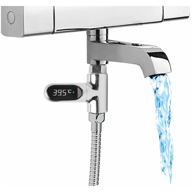 Thermomètre De Douche Numérique LED étanche - Acier Inoxydable, écrou 1/2", Pour Bébé Et Famille - 7