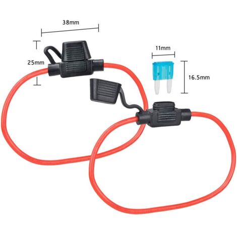 3 Porte-Fusibles Add-a-Circuit Profil Bas 12V/24V Avec Fil 16 AWG - Inclus 6 Fusibles Et Extracteur - Pour Voiture, Camping-Car