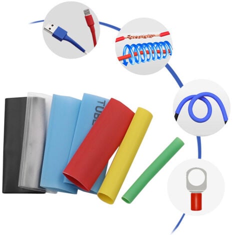 3:1 Gaine Thermorétractable-9.5mm & 2m De Longueur,Gaine Retractable Au Mètre,Étanche,Ruban Isolant,et Gaine Retractable Pour Fil Electrique De Connexion De Câbles,7 Options De Diamètre(Noir