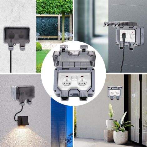 Prise Extérieure Etanche IP66Avec Interrupteur Et Témoin Lumineux