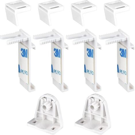Emuca Lot de 10 supports muraux Jagmet à rainure simple avec un pas de 50mm, longueur 1m, Acier