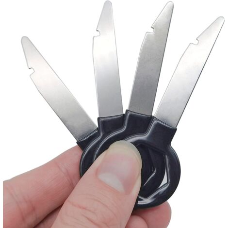 Lntyq 4 Pièces Outil D'Extraction De Autoradio, Clé Extraction Autoradio Clés De Démontage Et