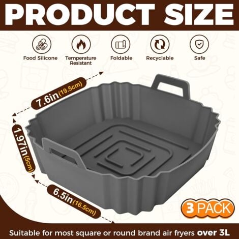 100 Feuilles Papier Parchemin Pour Friteuse à Air, Parchemin Carré Cuisine Antiadhésive, Papier