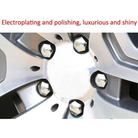 Tianshao Lot De 20 Capuchons D'Écrou Roue Pour Ford Kuga 1 2008-2013, Écrous Cache Boulon Roue Couvre-Écrous Pneu Hexagonaux Avec Jeu D'Outils Retrait,Silver-21mm