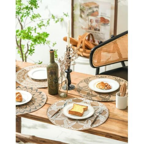 6 Sets De Table PVC CHAOCHI - Noir & Or - Rectangulaires - Antidérapants