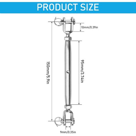 Tendeur crochet/ceil - Inox A4 M10 - 14 - Boite de 5 | Leroy Merlin