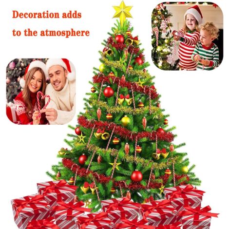 100 Décorations Noël Sucre D'orge Miniatures - DIY Rouge Et Blanc Pour Sapin Et Créations Festives
