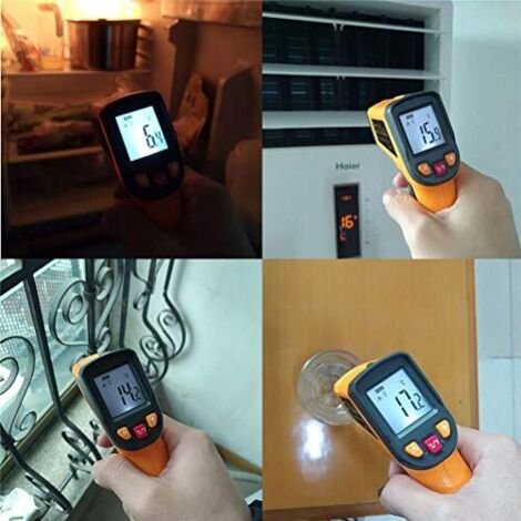 Thermomètre Infrarouge Pistolet Numérique -50-400°C - GLX - Jaune - Plastique ABS - Jardin