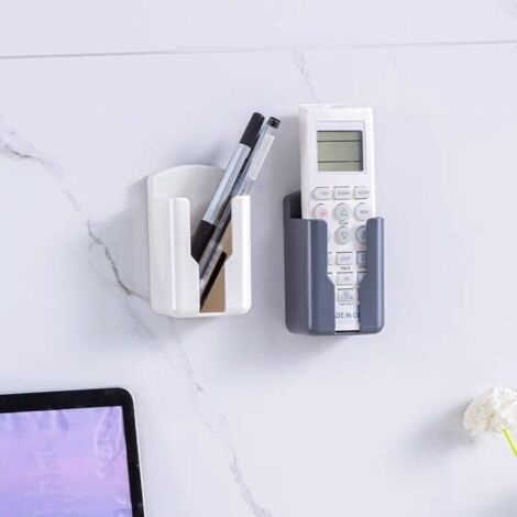 Porte Telecommande Mural, Lot de 2 Range Telecommande Universelle de Rangement pour TV et Climatiseur, pour Fournitures Scolaires de Bureau à Domicile, Noir