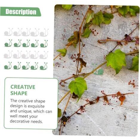 BOMULEZG Lot De 60 Clips Autocollants Pour Plantes Grimpantes – Supports Muraux Verts Invisible, Fixation Solide Sans Perçage Pour Jardin Intérieur & Extérieur