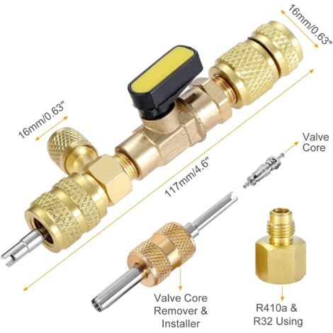 Outil D'extraction/installation De Noyau De Valve Double Taille 1/4" + 5/16" - Laiton, 117 Mm, Neuf Générique