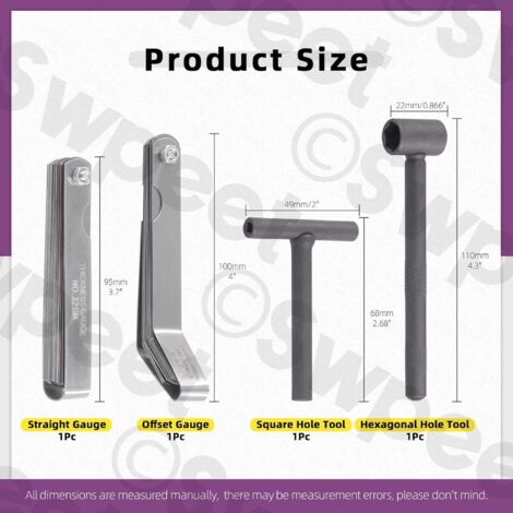 Lot de 4 outils de mesure de géométrie pour outil de de règle en de 8
