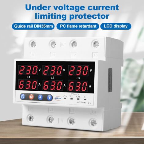 Compteur de tension numérique sur Rail Din, voltmètre, ampèremètre, AC