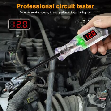 Testeur électrique Automobile Stylo - Détecteur De Tension 3-70V Avec Affichage Numérique - Pour Voiture, Moto, Bateau - Longue Sonde 8.3 Cm