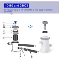 Kit De Joints Pour Pompe à Sable Intex - Valve De Décharge D'air Et Joints Toriques - Compatible Modèles 10460, 11228, Etc.