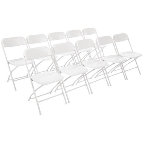 Chaises Pliantes Blanches Lot de 10 - Bolero (1/5)