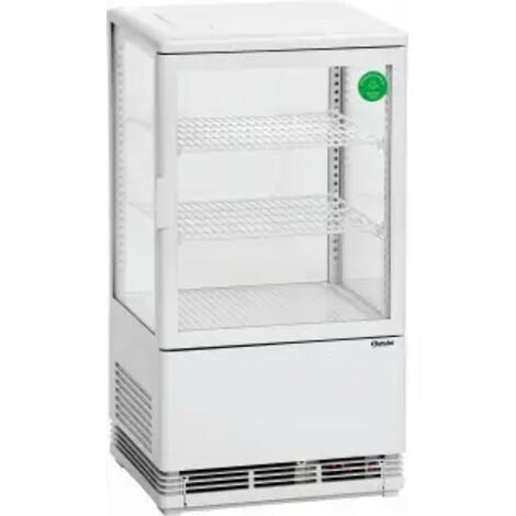 Mini vitrine ventilée positive 58 Litres, 4 faces vitrées, en plastique, blanche, 180 W, 220 V - MONO