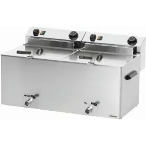 Friteuse double inox 2 x 10 Litres à poser, 16 200 W, 400 V - TRI
