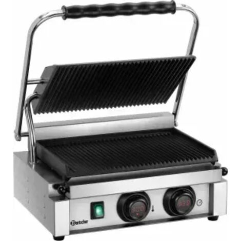 Grill contact inox simple fonte rainurée, 2200 W, 220 V - MONO