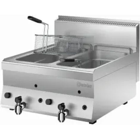 Friteuse inox double gaz 2 x 8 Litres, 14 000 W, GAZ