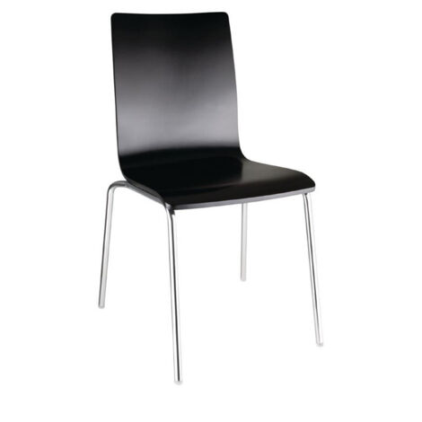 Chaise Dossier Carré Noire - Lot de 4 - Bolero (1/4)