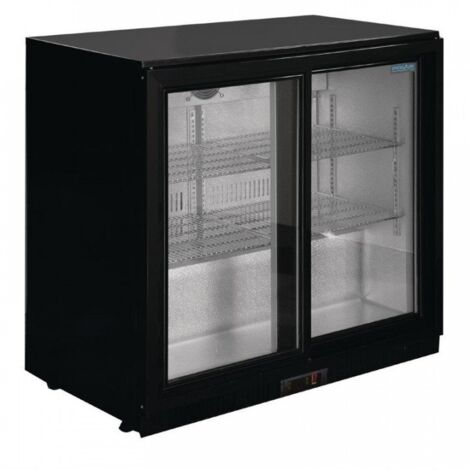 Arrière-bar 2 portes coulissantes vitrées 198 Litres noir, 230 W, 220 V - MONO (1/5)