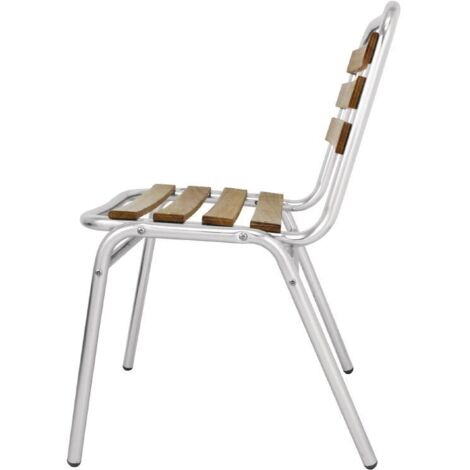 Chaises Bistro Frêne et Aluminium - Lot de 4 - Bolero (1/5)