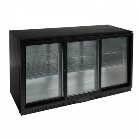 Arrière-bar 3 portes coulissantes vitrées 320 Litres noir, 350 W, 220 V - MONO
