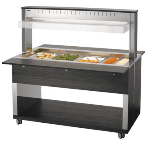 Chariot buffet inox chauffant 4 x GN x 1/1 (P)200 mm, 3000 W, 220 V - MONO
