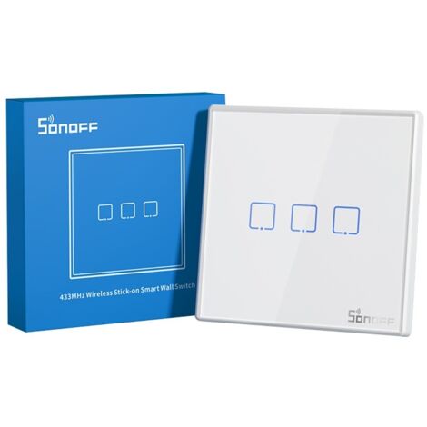 Sonoff T2EU3C-RF Interruptor de pared 433MHz Control remoto inalámbrico por RF (1/2)