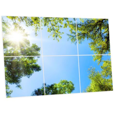 Pack de 6 Dalles LED Imprimées 60x60 cm - Motif Mystère Forestier - Lumière Blanc Neutre 4000K - Panneaux Lumineux Plafond Bureau Salon Cuisine - Faciles à Installer