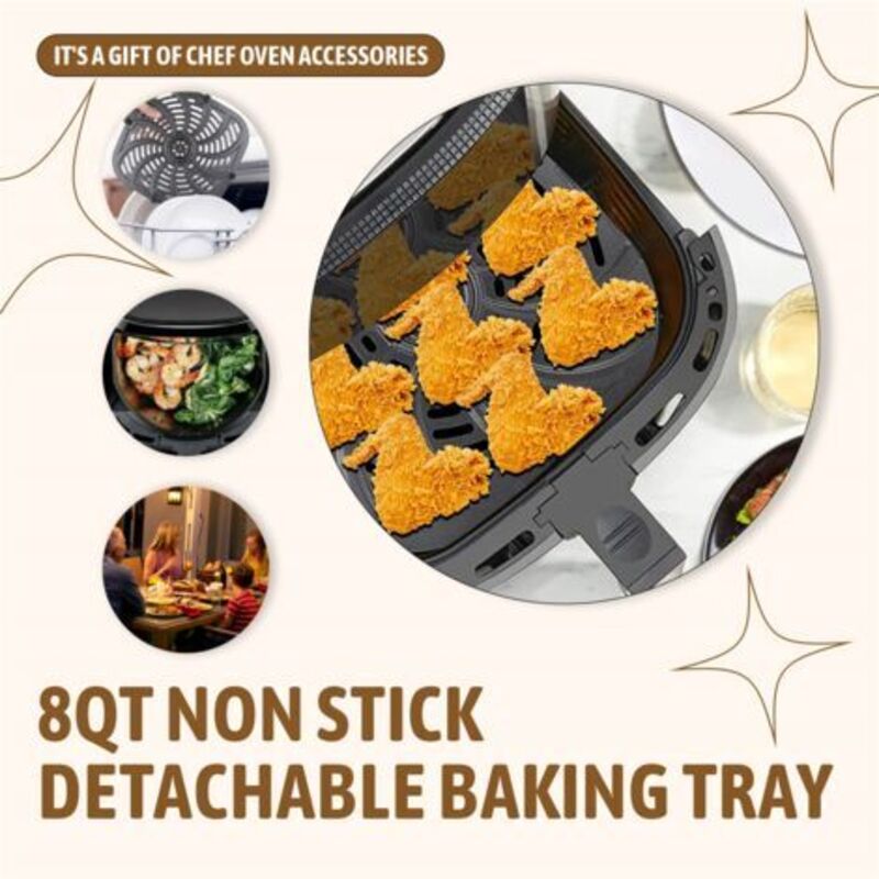 200 Feuilles Papier Pour Friteuse à Air, Carré Papier à Vapeur, Perforé