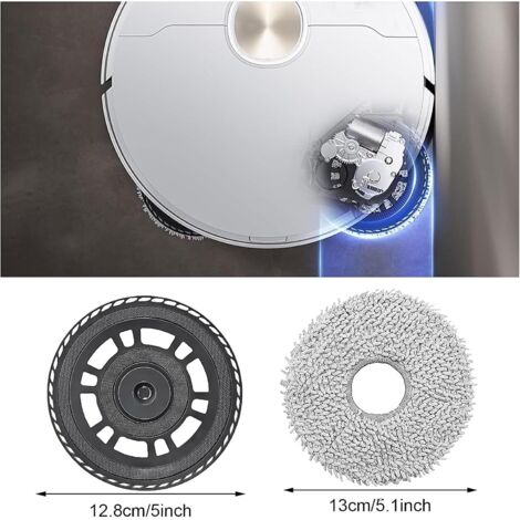 Lot De 6 Pièces : 4 Serpillières + 2 Supports Pour Robot Aspirateur Dreame L10s Pro/X40/L20 Ultra Etc.